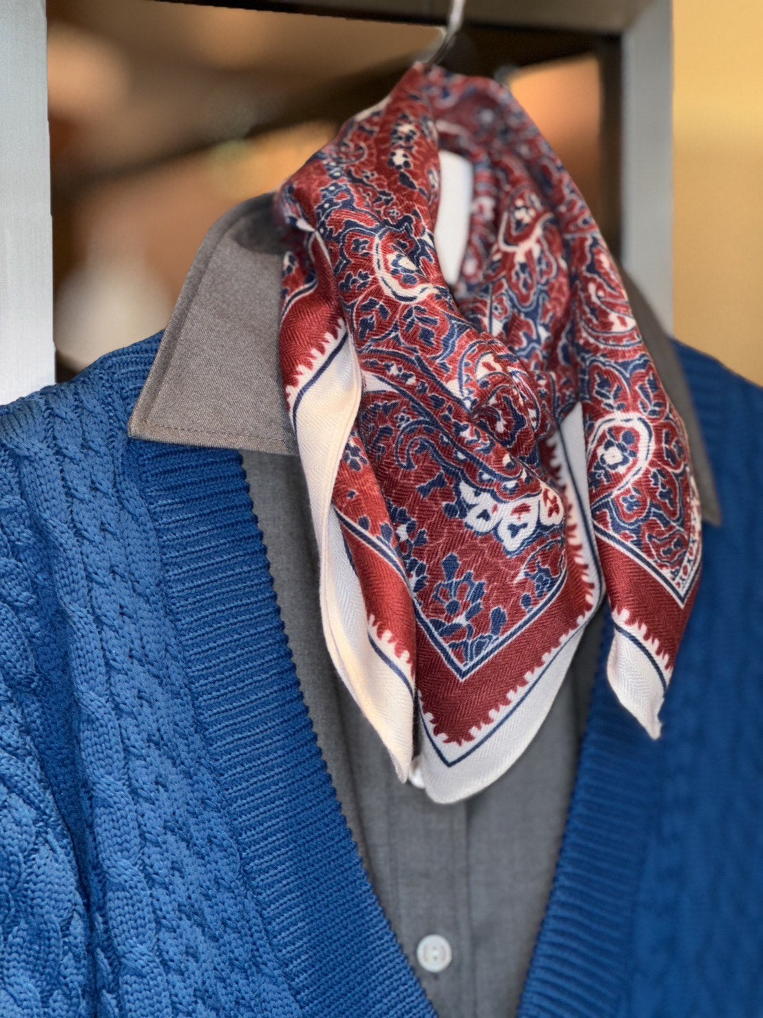 ストール（ペイズリー・ボルドー）