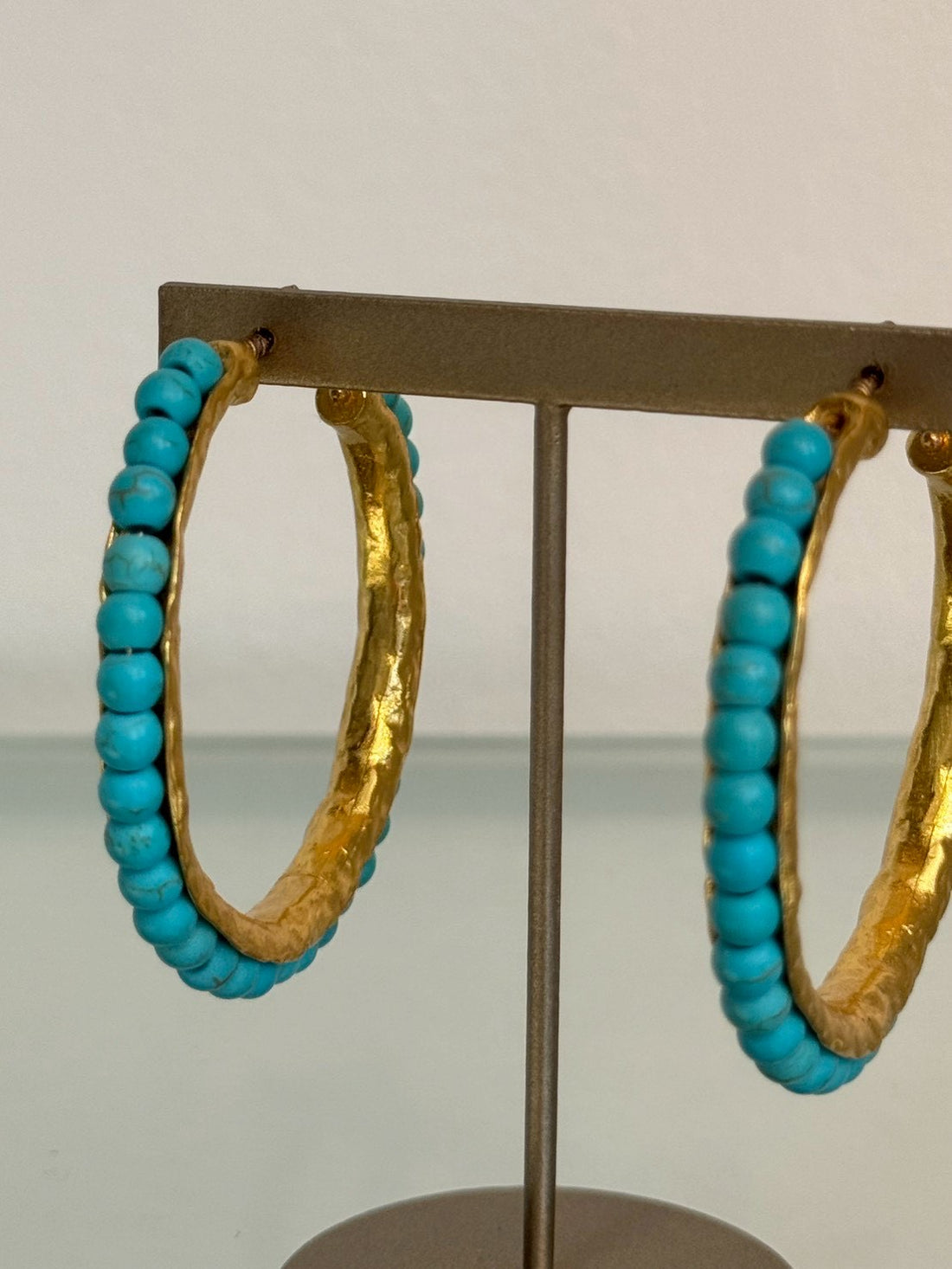 ターコイズフープピアス