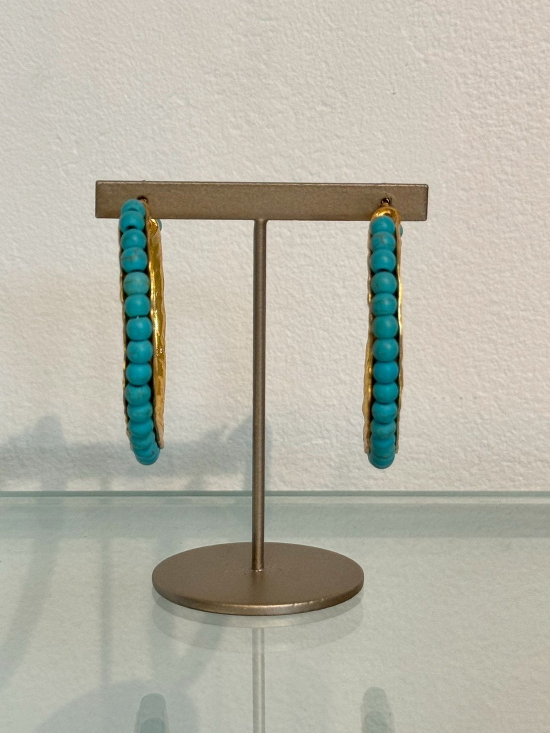 ターコイズフープピアス