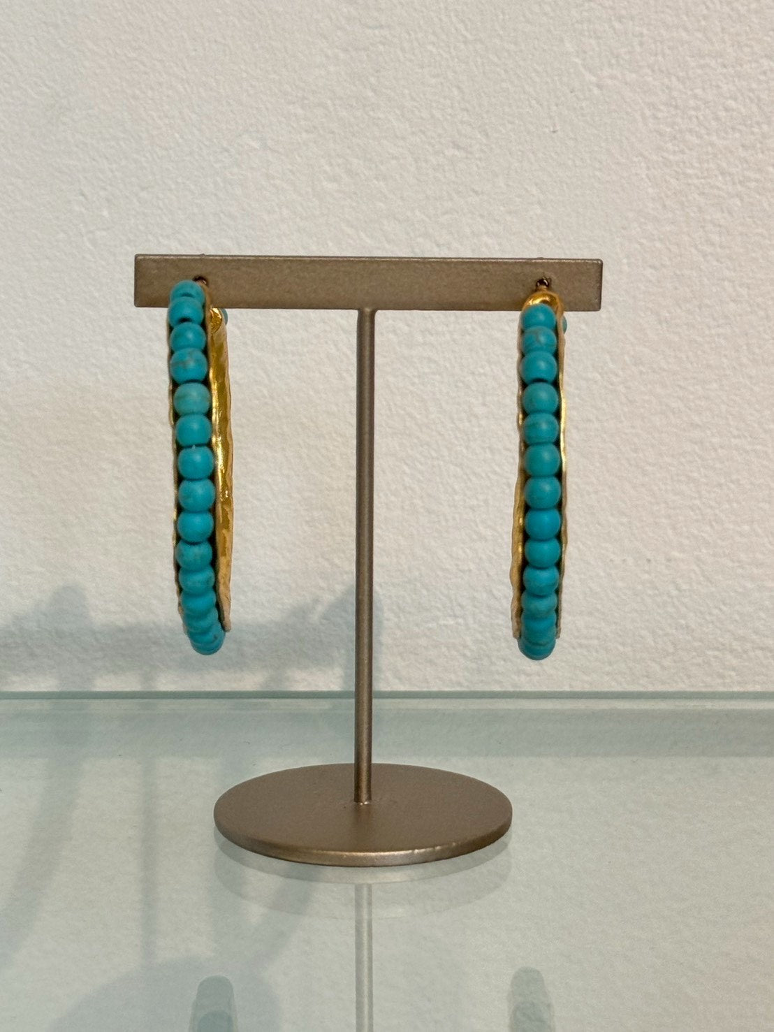 ターコイズフープピアス