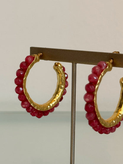 RED JADE（赤翡翠）フープピアス