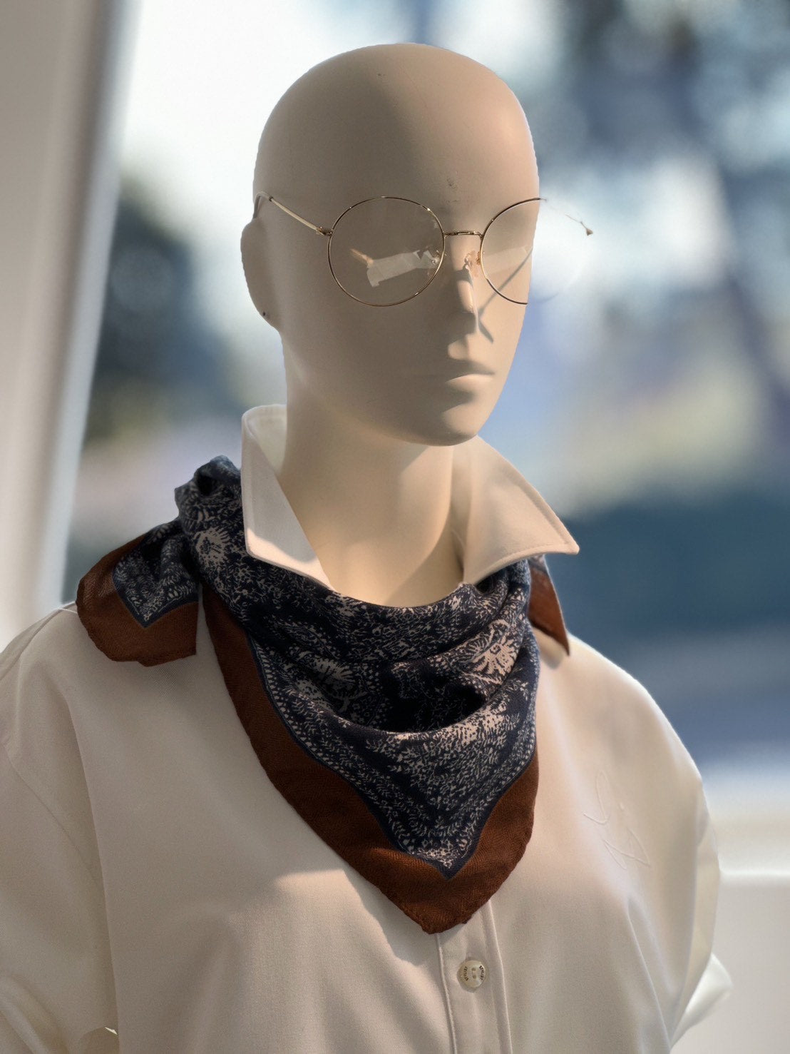 ストール（ペイズリー・ネイビー）