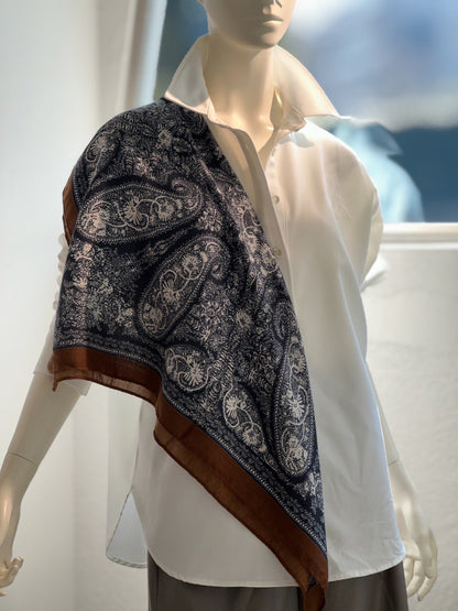 ストール（ペイズリー・ネイビー）