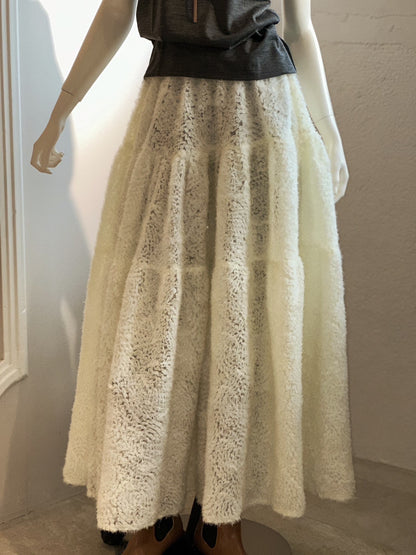チュールレース ティアードスカート