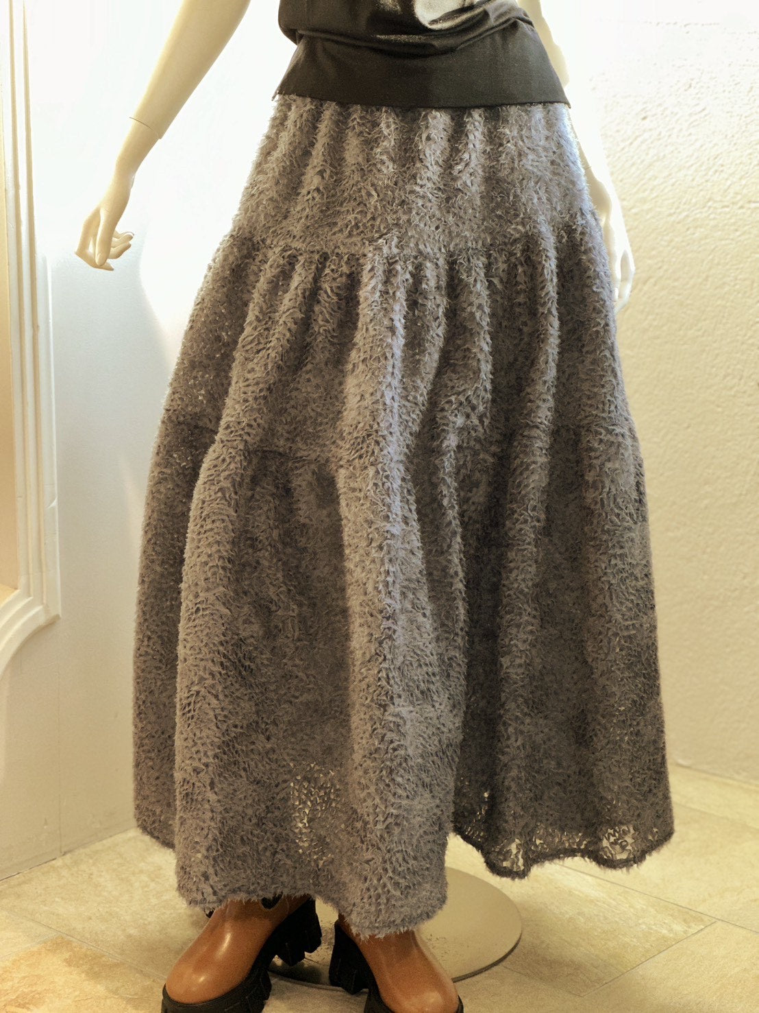 チュールレース ティアードスカート