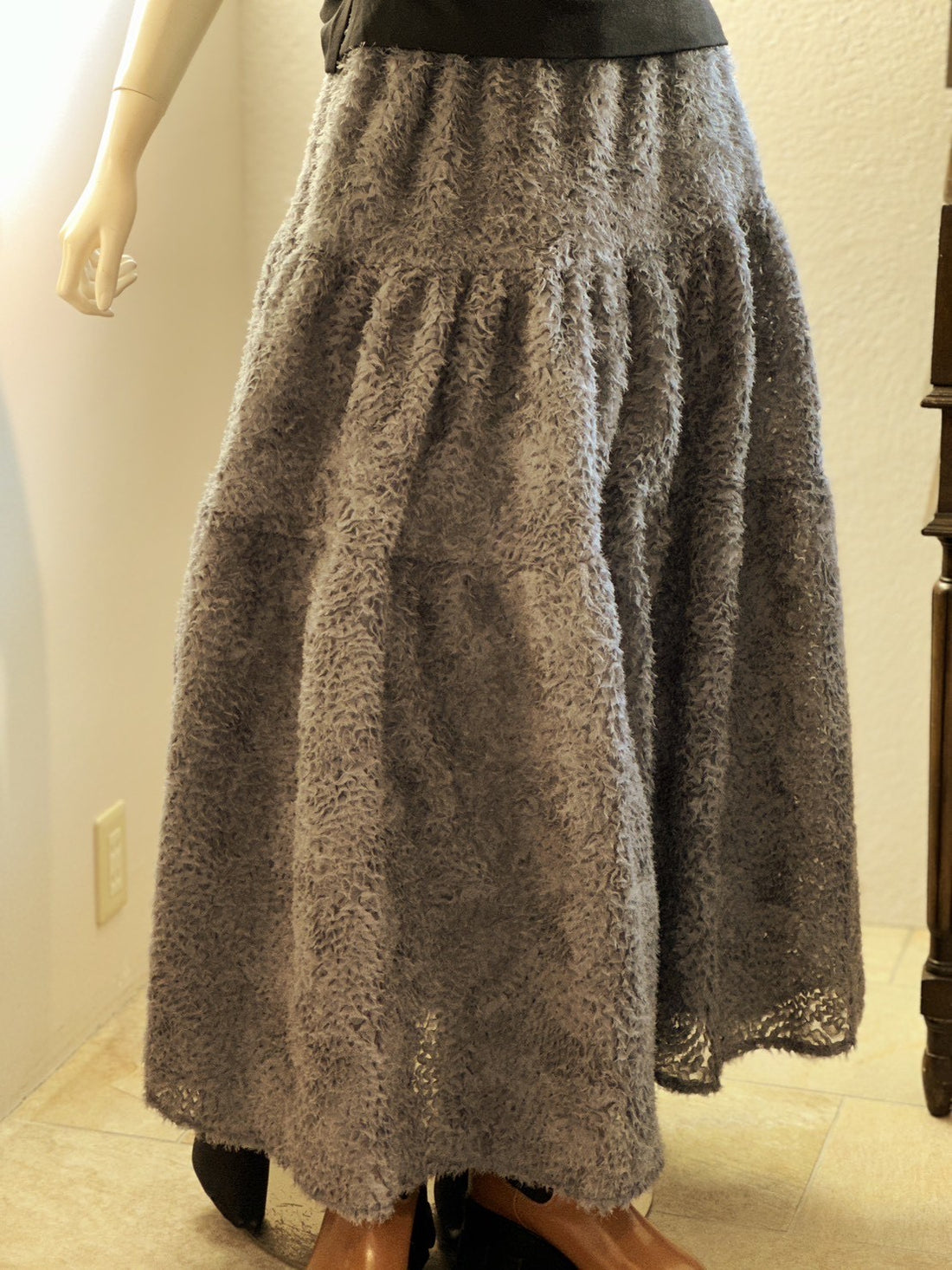 チュールレース ティアードスカート （GRAY）