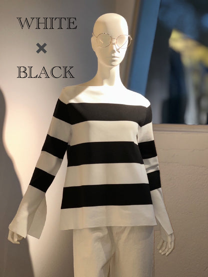 フィットテックボートネックニット