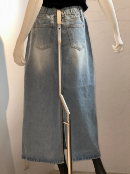 インディゴデニムロングスカート