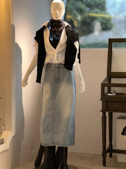 インディゴデニムロングスカート