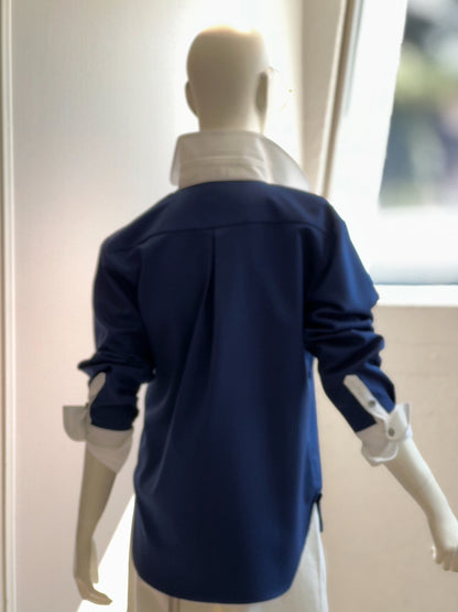 タキシードシャツブラウス（NAVY）