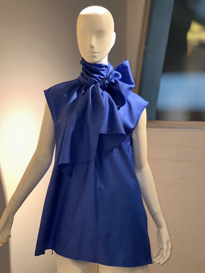リボンタイブラウス（BLUE）