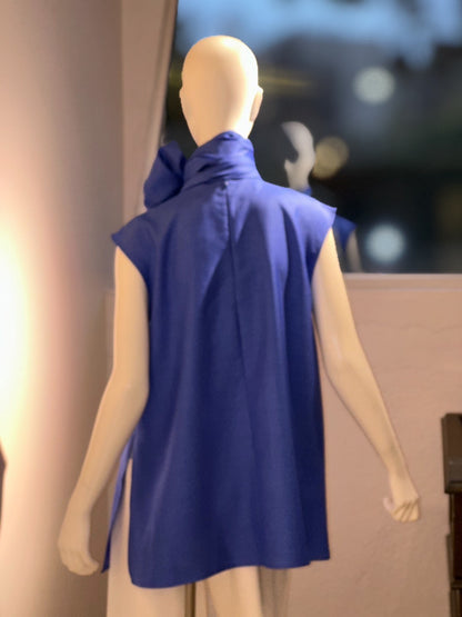 リボンタイブラウス（BLUE）