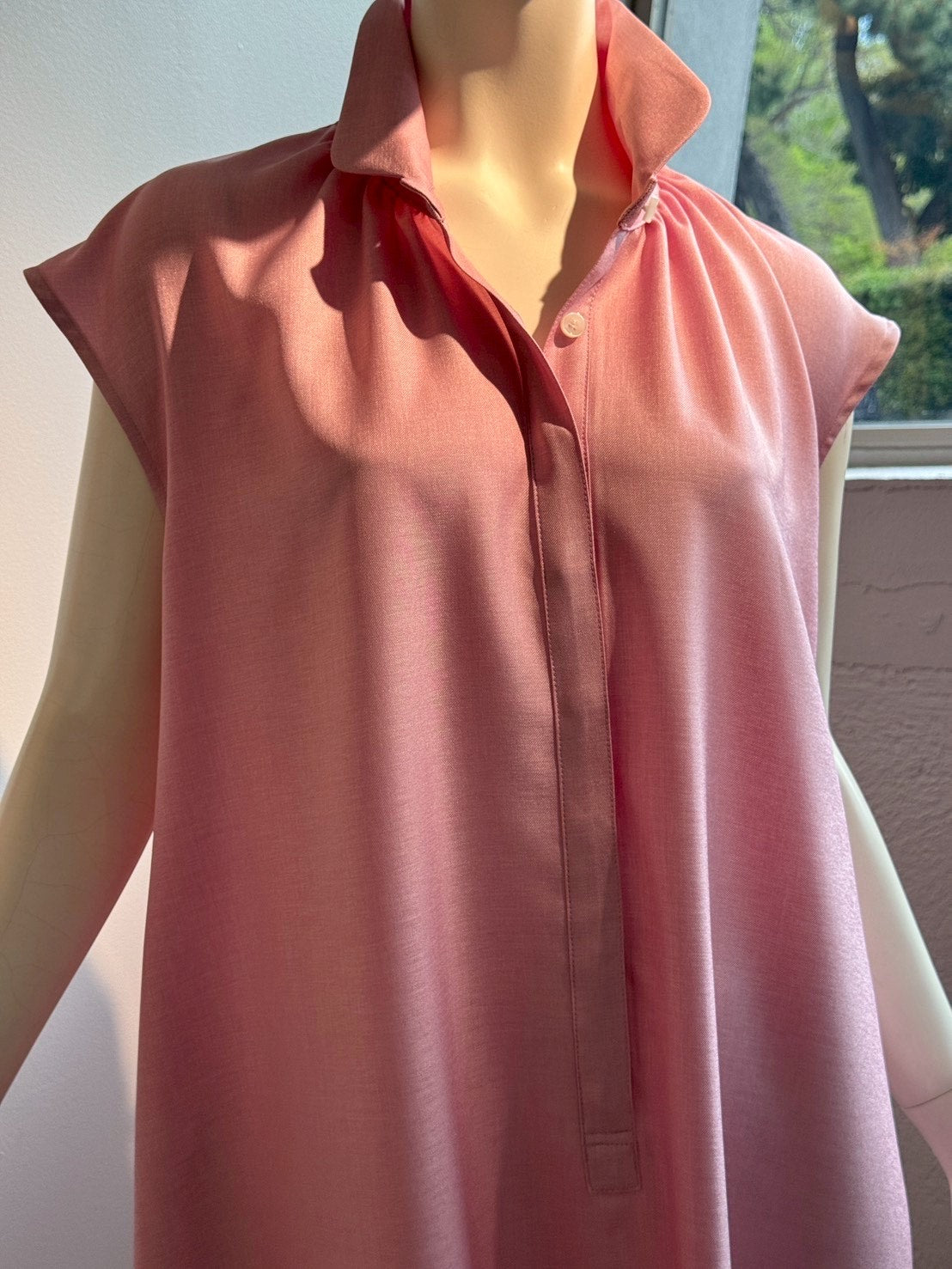 ポロカラーフレンチワンピース（PINK）