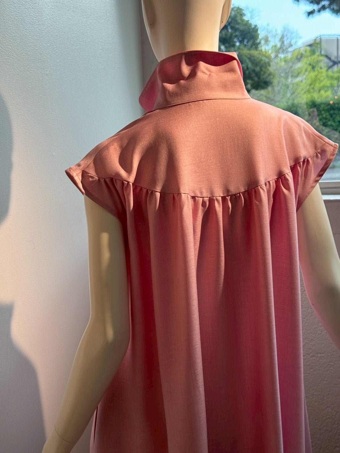 ポロカラーフレンチワンピース（PINK）
