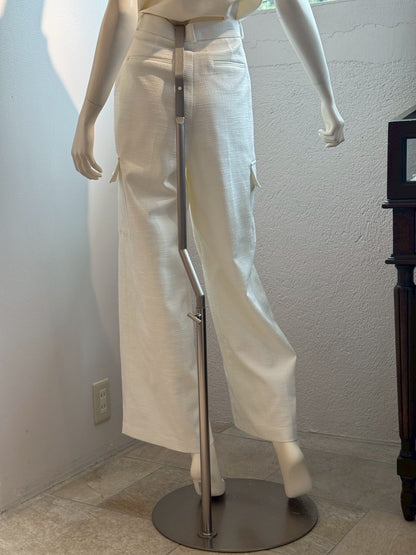 スラブツイード ワイドカーゴパンツ（WHITE）