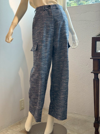 スラブツイード ワイドカーゴパンツ（INDIGO）