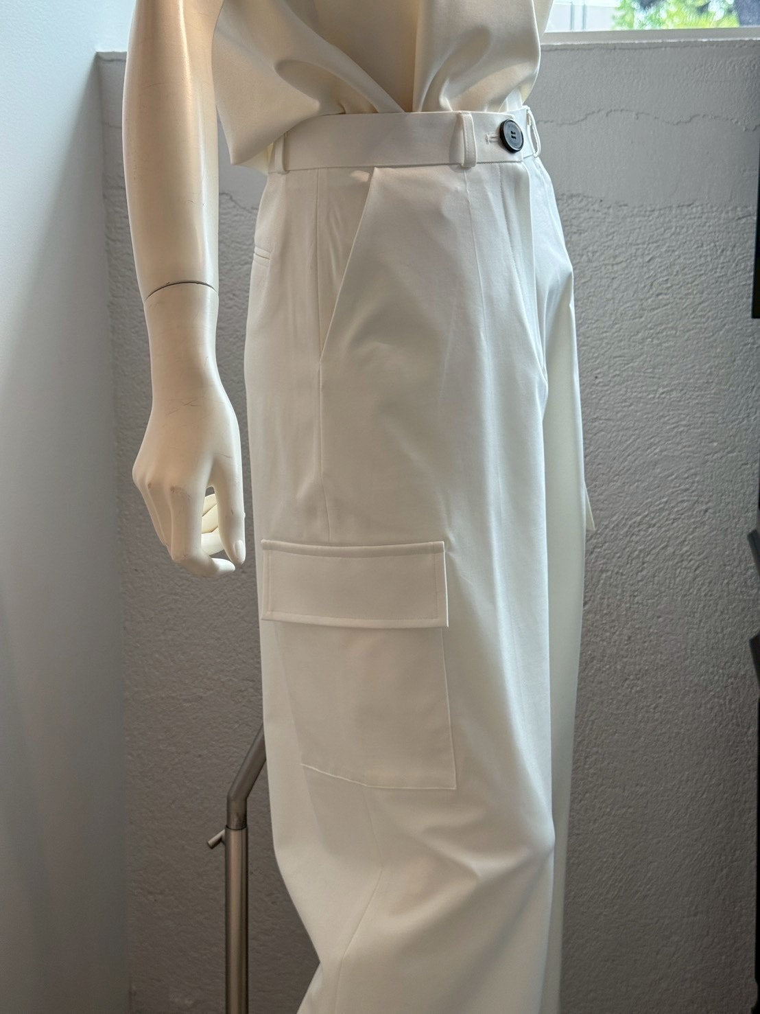 ワイドカーゴパンツ ストレッチポンチ（WHITE）