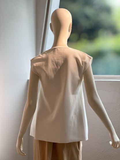 フィットテック Aラインノースリーブ Vネック(WHITE)