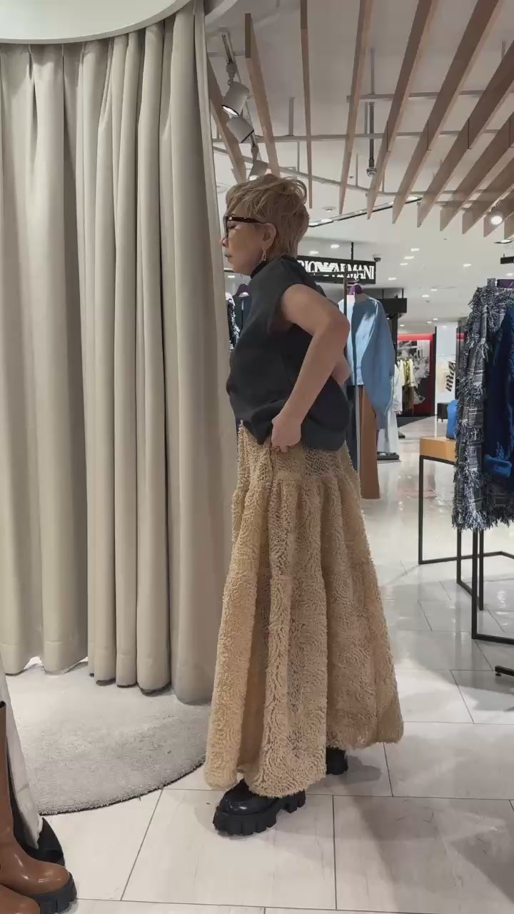 チュールレース ティアードスカート