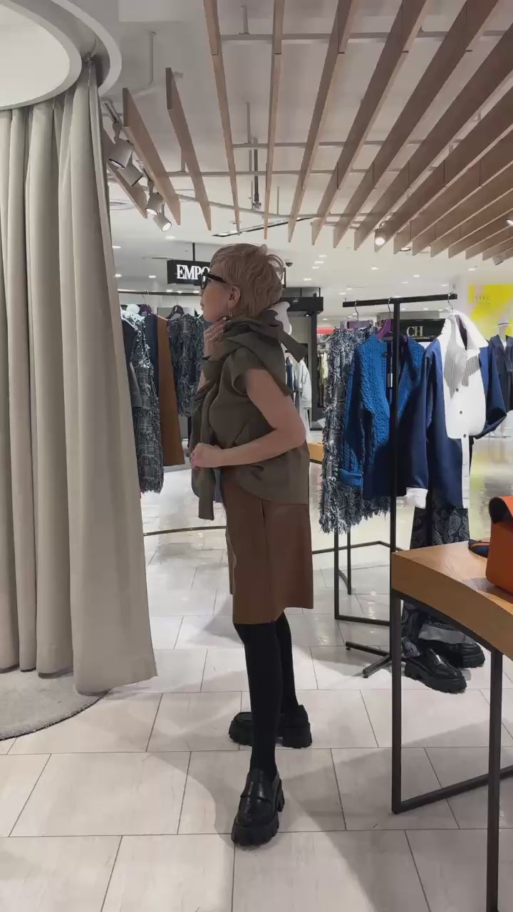 ハイネックフレンチAラインニット(トープ)