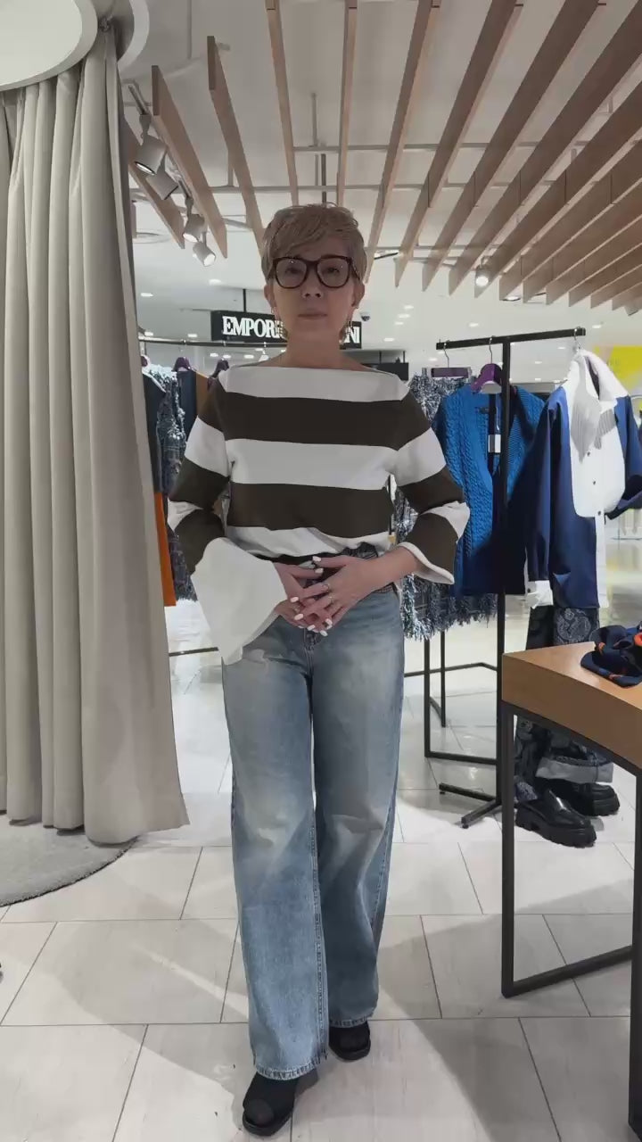 フィットテックボートネックニット